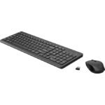 HP 330 Wireless Black Keyboard and Mouse Set with Numeric Keypad, 2.4GHz Wireless Connection and 1600 DPI, USB Receiver, LED Indicators, 3 Years Warranty, Black