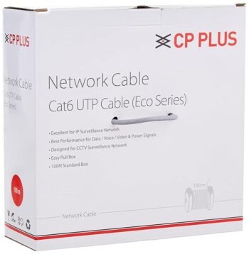 CP PLUS CP-FUT-6TSRH-100 Cat 6 Ethernet 100 meter Cable with high speed connectivity | Universal compatibility | Secure and Stable Connection | 24 AWG 4 Pair UTP Cable