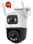 Cruiser Dual 2 10MP Outdoor Security Camera, Dual-Lens 5MP+5MP (Fixed & PTZ), Wi-Fi 6, Smart Color Night Vision, AI Human & Vehicle Detection, Two-Way Audio, IP66 Weatherproof, Red-Blue Active Deterrence Siren, Supports 512GB MicroSD